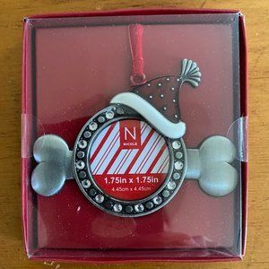 🌟 LAST CALL!!! 🌟 NWT! Nicole Red, White, & Silver Dog Frame Ornament